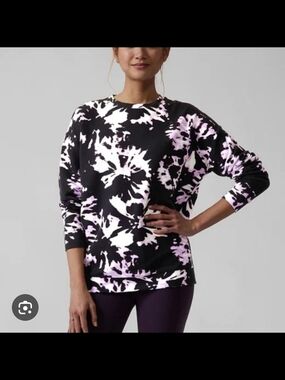 Athleta Balance Printed Pullover In Willow Elfin Purple